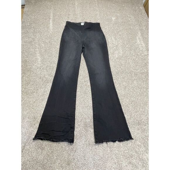 Knox Rose womens flare jeans sz 8 high waist black stretch denim retro - Picture 4 of 12